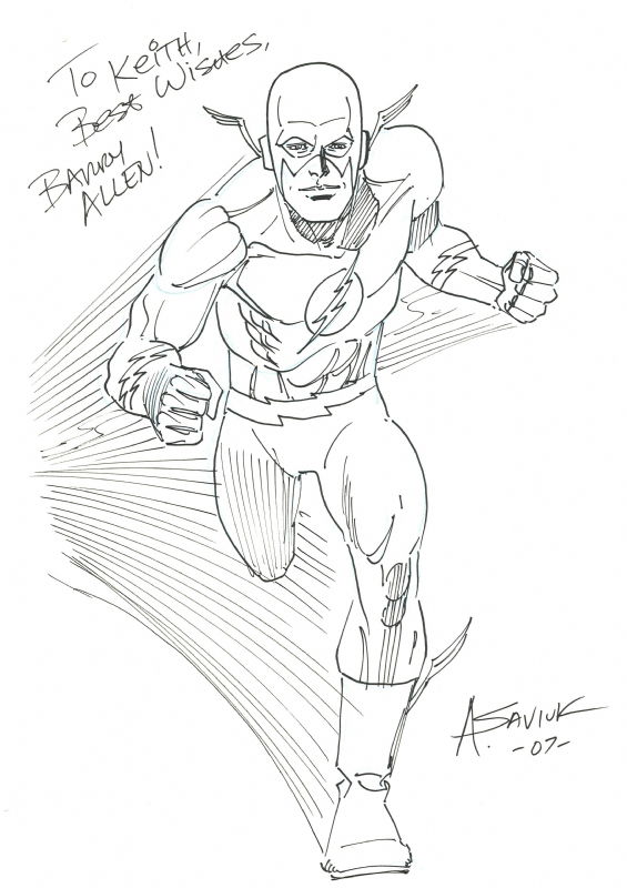 Barry Allen Flash By Alex Saviuk, In Keith Dallas's Comic Convention ...